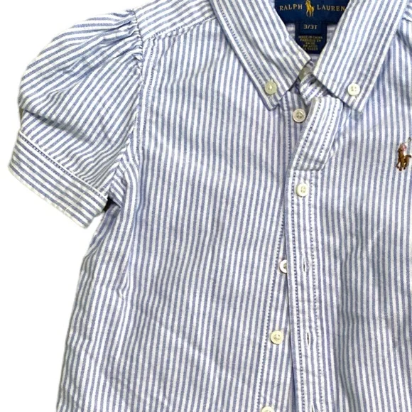 Girls Ralph Lauren Short Sleeve Oxford Shirt - Picture 5 of 12